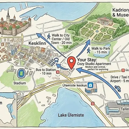 Appartement Cozy Airport 5 Min Free Parking